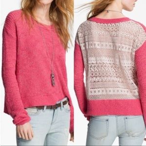 🐠2/$30 Free People Sweet Jane Lace Back Sweater